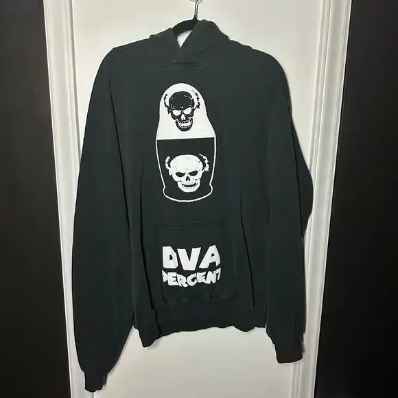 DVA Percent Men's Black Skull Hoodie Sweatshirt Size XXL Casual Hooded - Picture 2 of 9